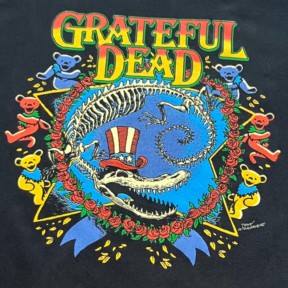 🐢 '18 Grateful Dead Band Uncle Sam Gator Tony Millionaire Art Ripple Junc. Tee - Picture 2 of 14